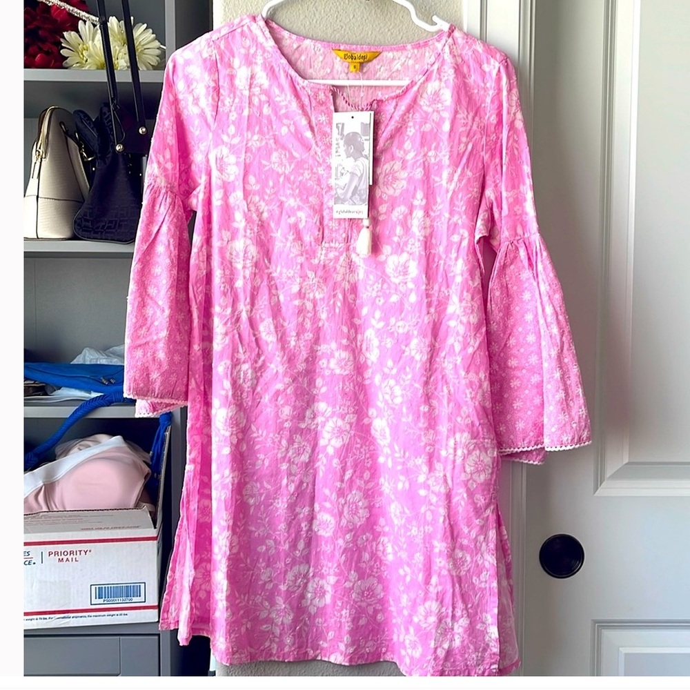 Global Desi Pink  Floral Coverup or tunic